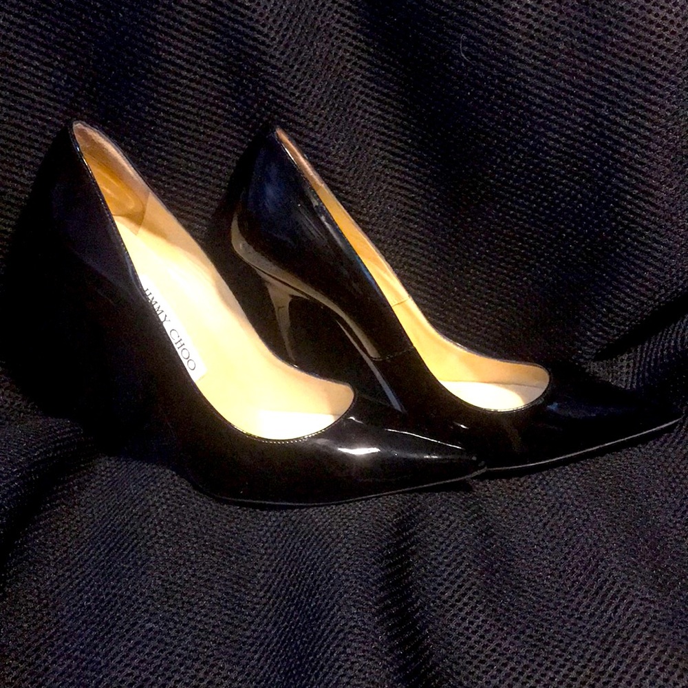 Jimmy Choo Black Patent Love 100 Heel Size 37 EU 6.5 US - Picture 5 of 8